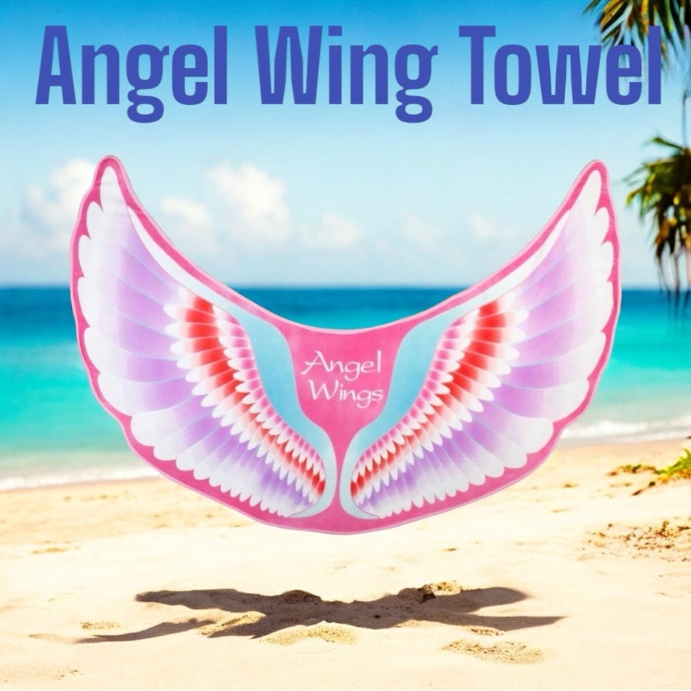 Pink Angel Wings Beach 🏖 Towel NWOT
